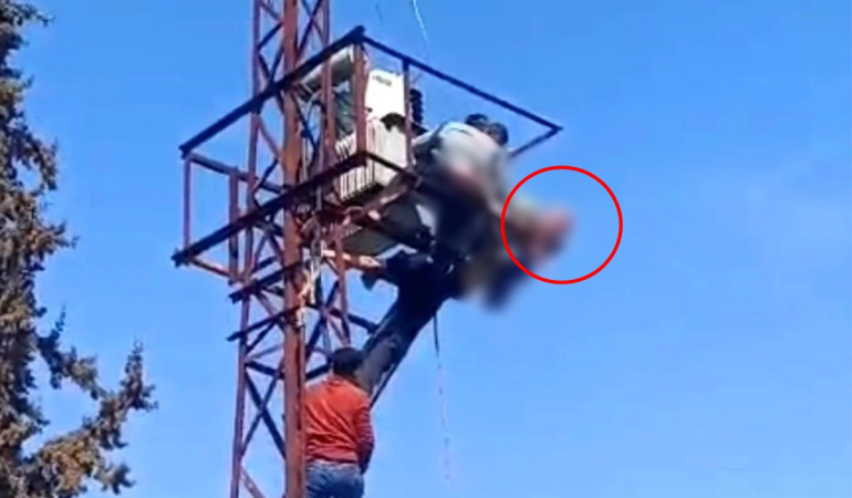 Mardin’de elektrik direğine çıkan şahıs akıma kapıldı