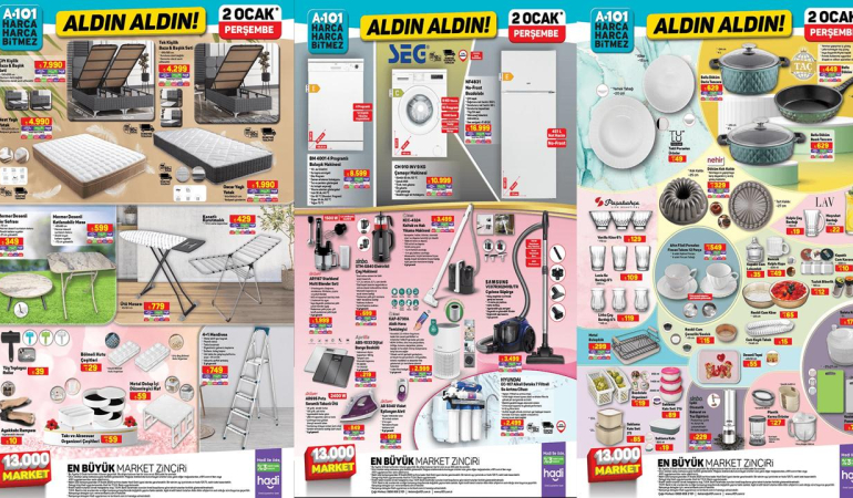 A101 2 Ocak aktüel ürünler kataloğu! Powerbank, tablet, baskül, hava temizleyici, su arıtma cihazı…