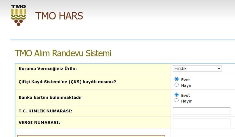 OFİS RANDEVU EKRANI: Toprak mahsulleri Ofisi (TMO) randevusu nasıl alınır?